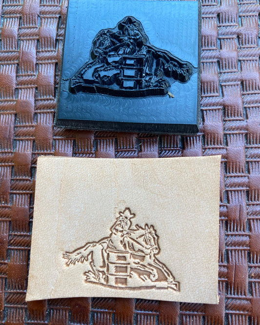 Barrel Racer Novelty 3D Polymer Leather Stamp