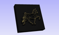 Gated Horse 3D Polymer Leather Stamp