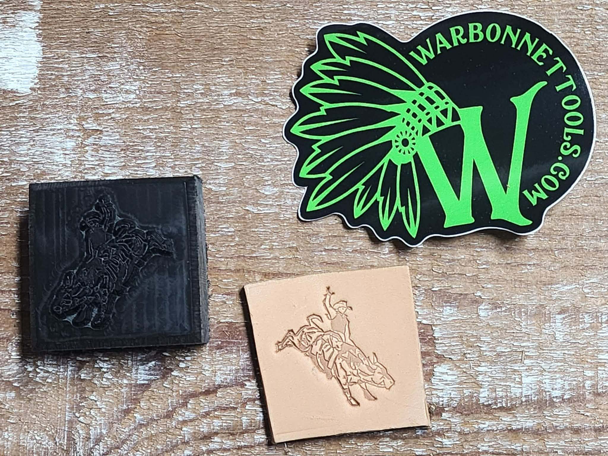 Bull  Rider Rodeo Novelty 3D Polymer Leather Stamp