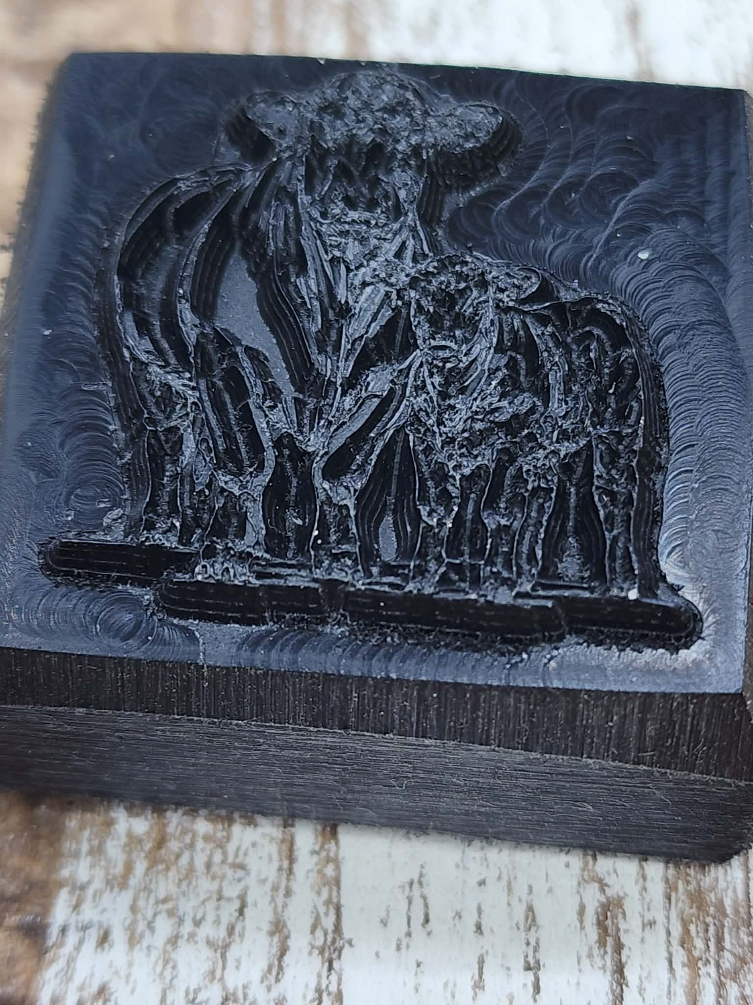 COW CALF 02 3D Polymer Leather Stamp