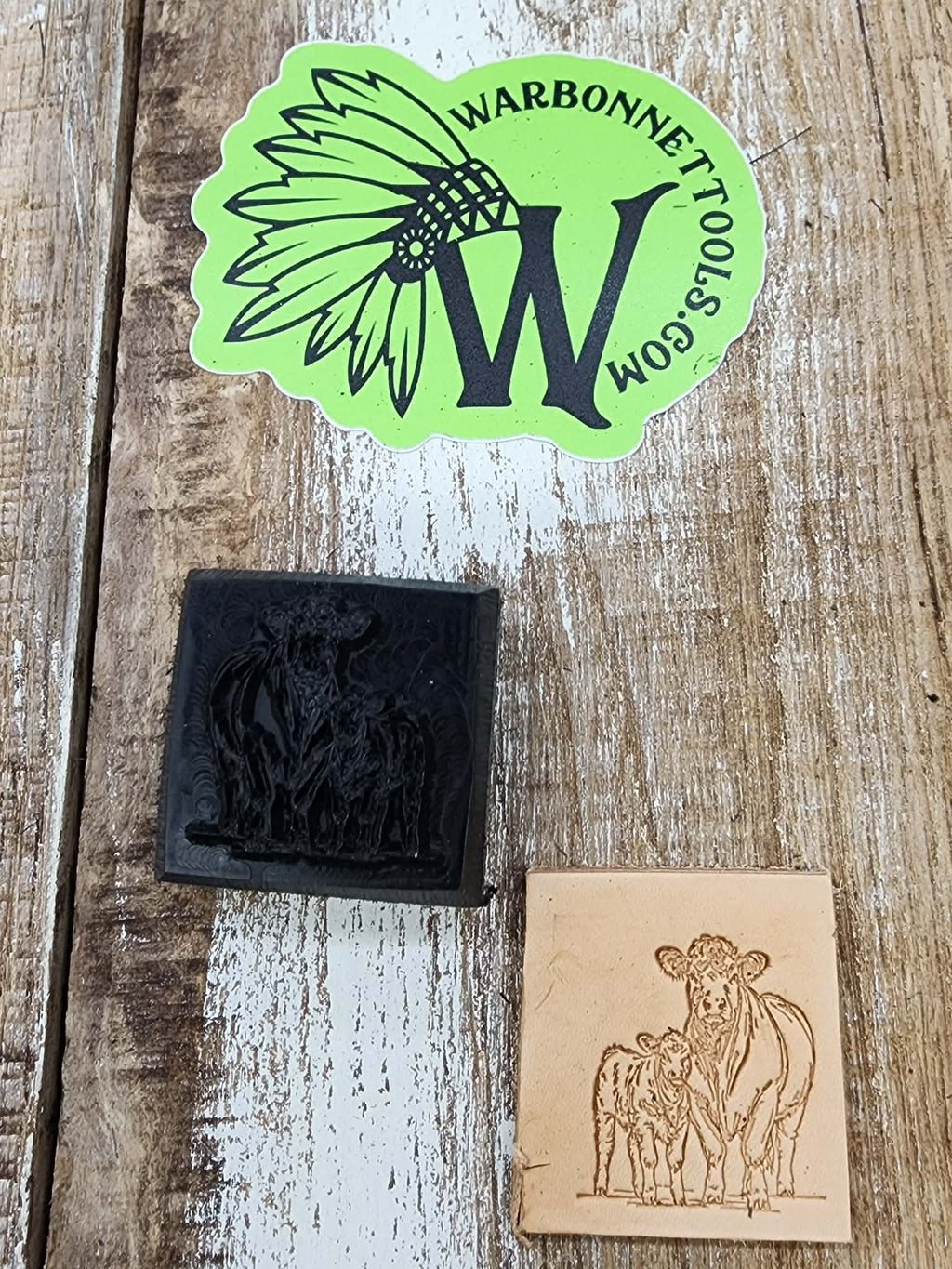 COW CALF 02 3D Polymer Leather Stamp