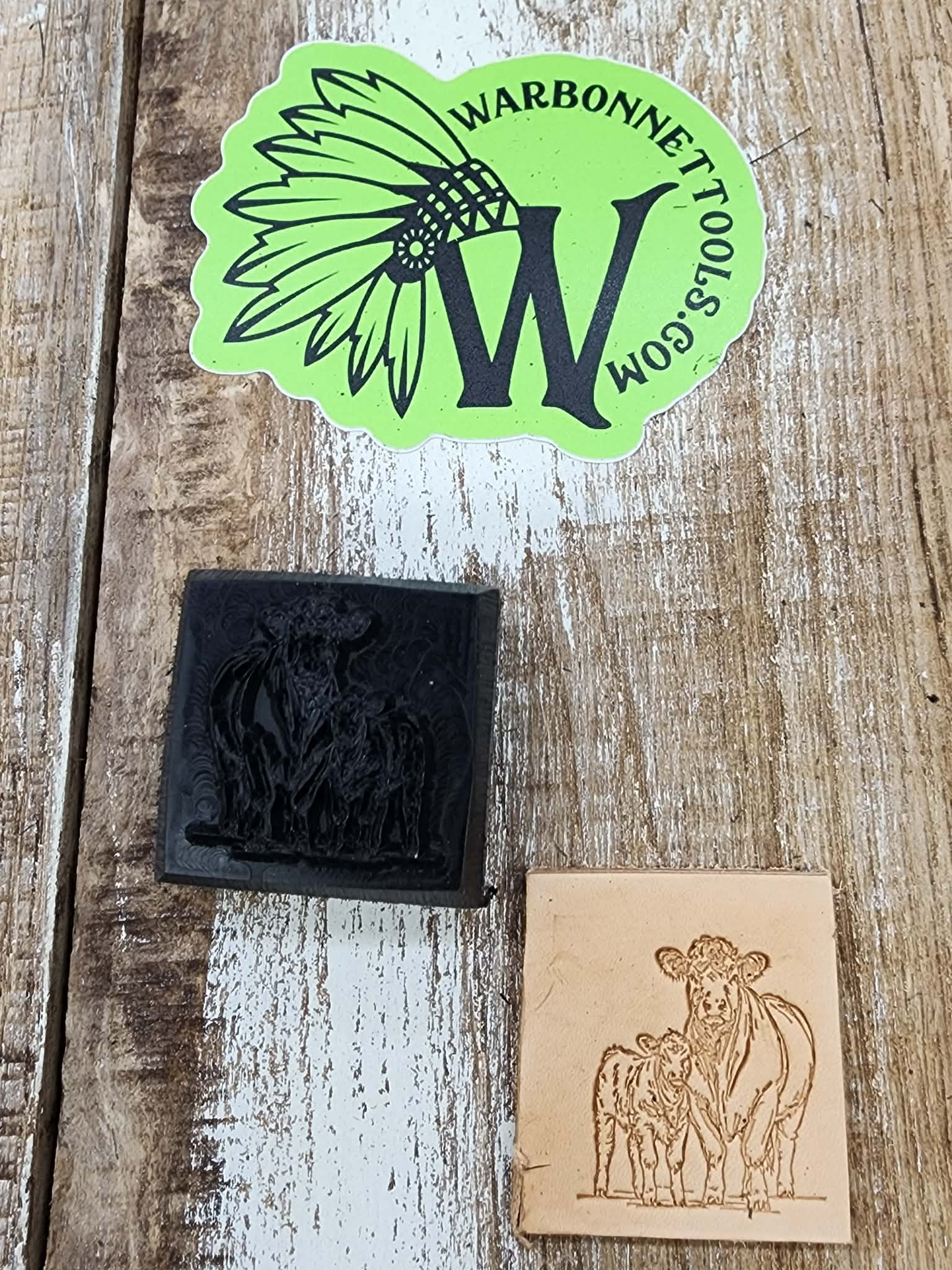 COW CALF 02 3D Polymer Leather Stamp