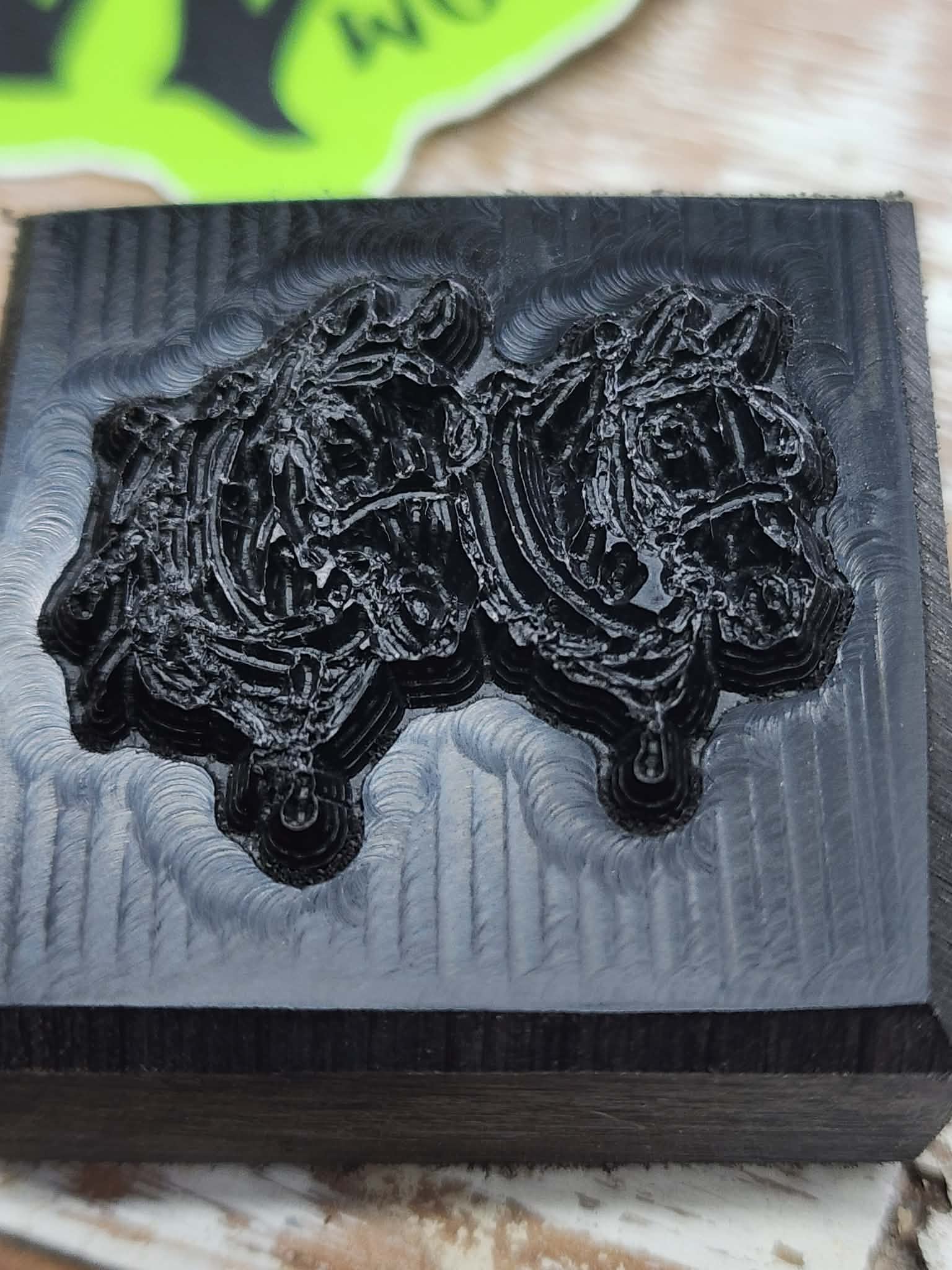 Draft Horses Team Novelty 3D Polymer Leather Stamp