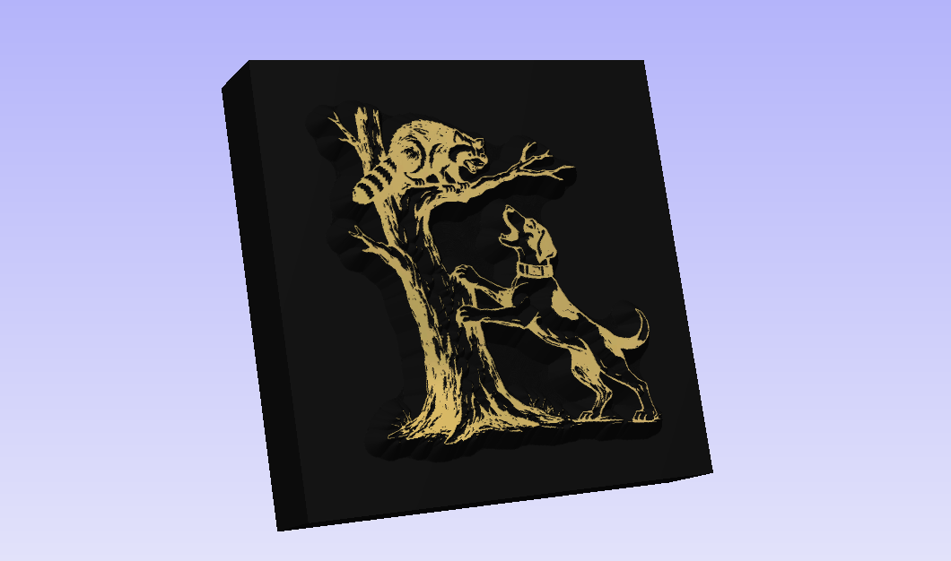 Coon Hunt Novelty BRASS 3D Leather Stamp