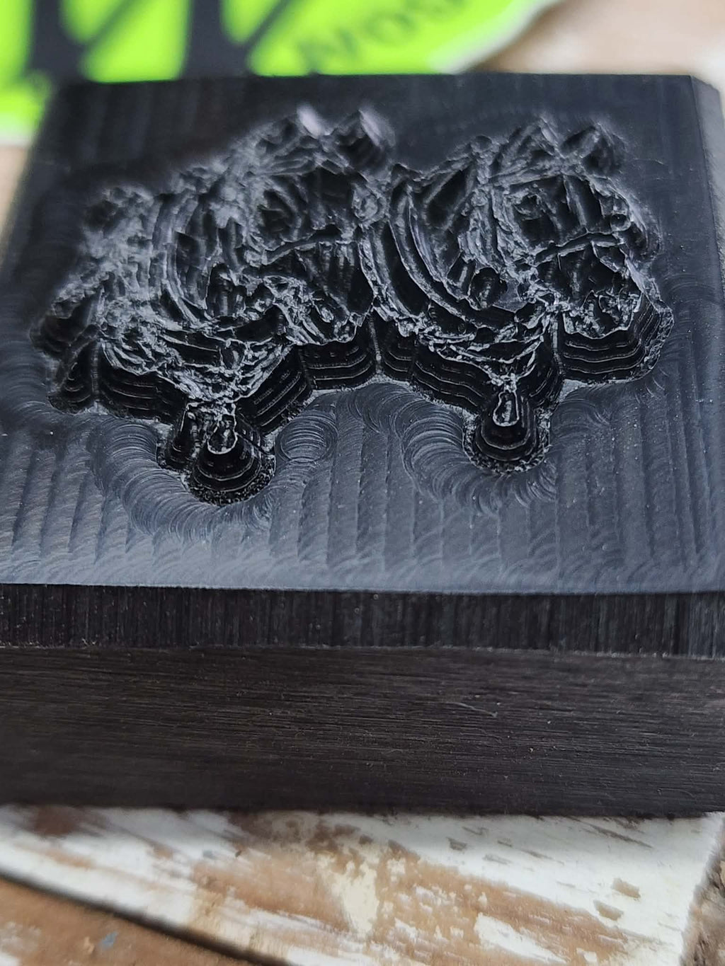 Draft Horses Team Novelty 3D Polymer Leather Stamp