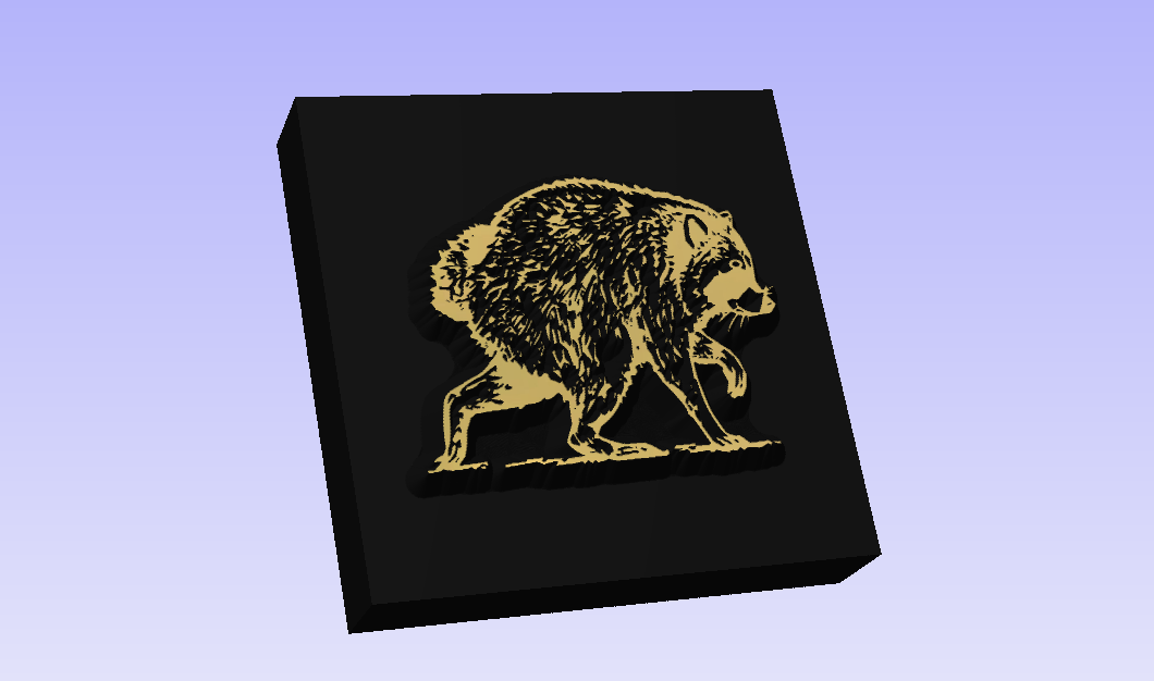 Jimothy Short Spine Racoon Novelty BRASS 3D Leather Stamp
