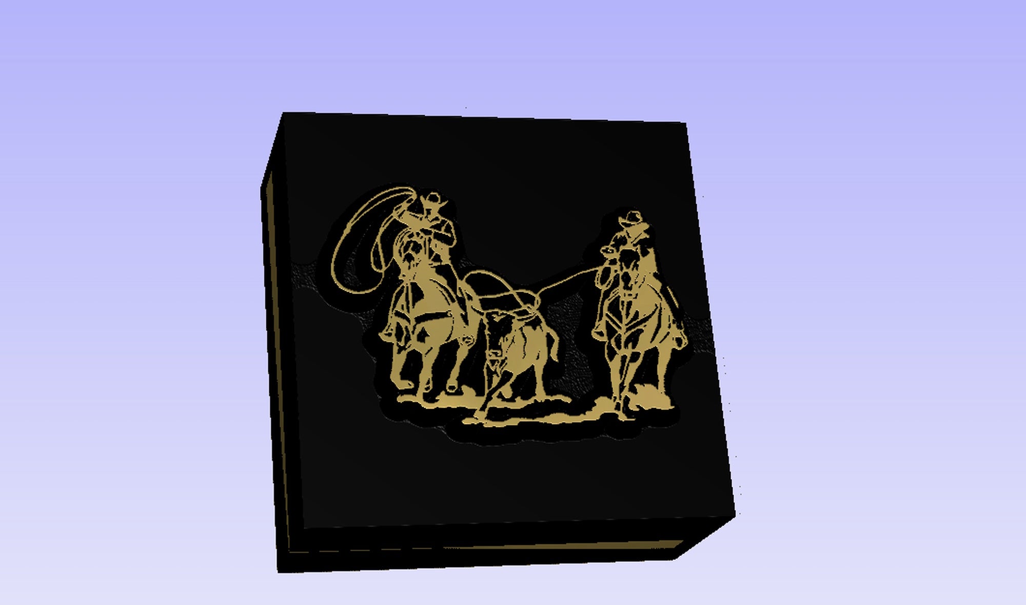 Team Ropers Roper Rodeo Novelty 3D Polymer Leather Stamp